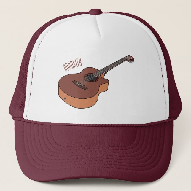 Casquette Illustration de guitare acoustique (Devant)