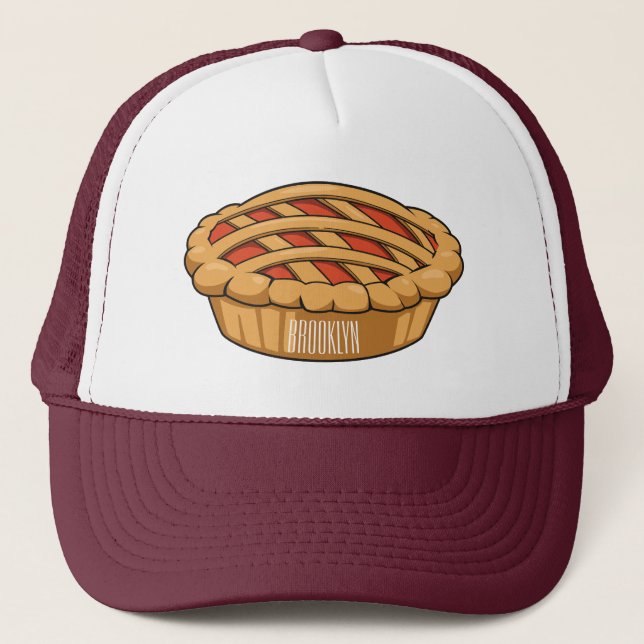 Casquette Illustration de la caricature à tarte (Devant)