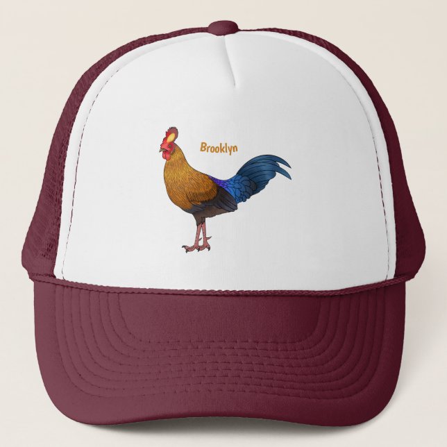 Casquette Illustration de la caricature d'oiseaux de jungle  (Devant)