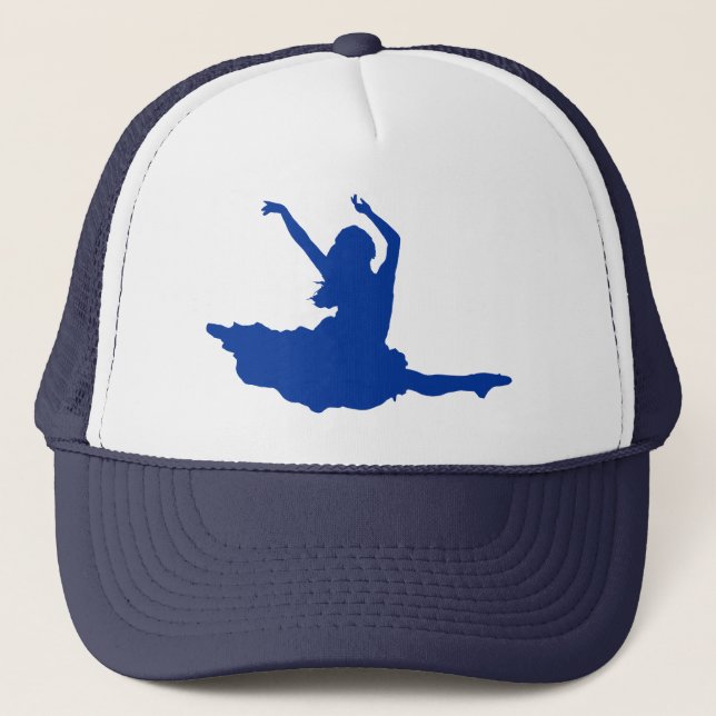 Casquette Illustration de la silhouette d'une danseuse bleue (Devant)