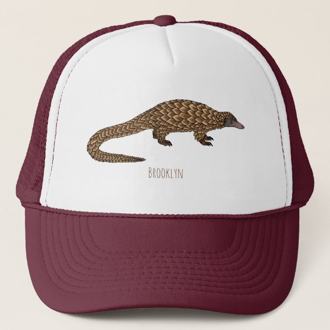 Casquette Illustration de pangolin à queue longue (Devant)