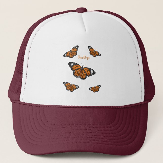 Casquette Illustration de papillon monarque  (Devant)