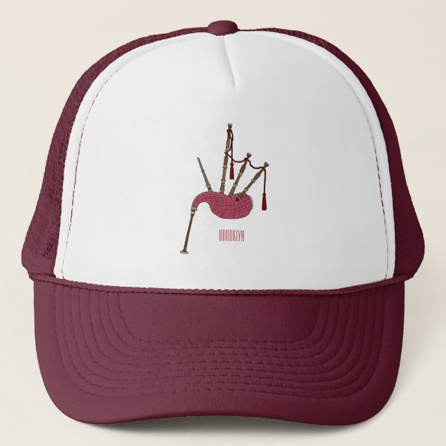 Casquette Illustration de pipes (Devant)