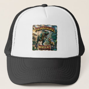 Casquette Illustration de Piranhasaurus Wrecks – Drôle et Ef
