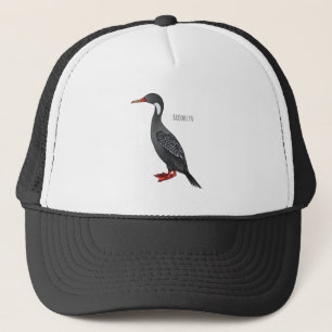 Casquette Illustration d'oiseau cormoran à pattes rouges