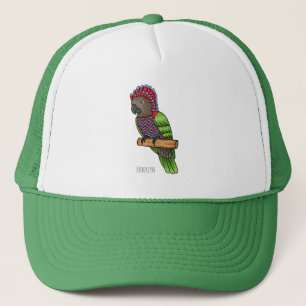 Casquette Illustration d'oiseau perroquet à tête de faucon