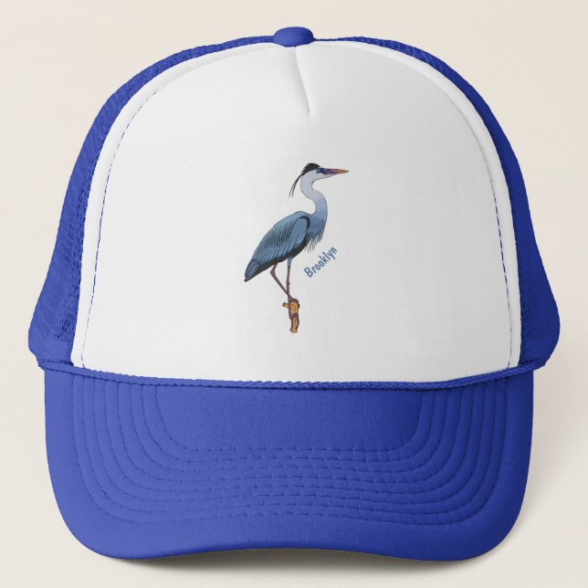 Casquette Illustration du grand héron bleu (Devant)