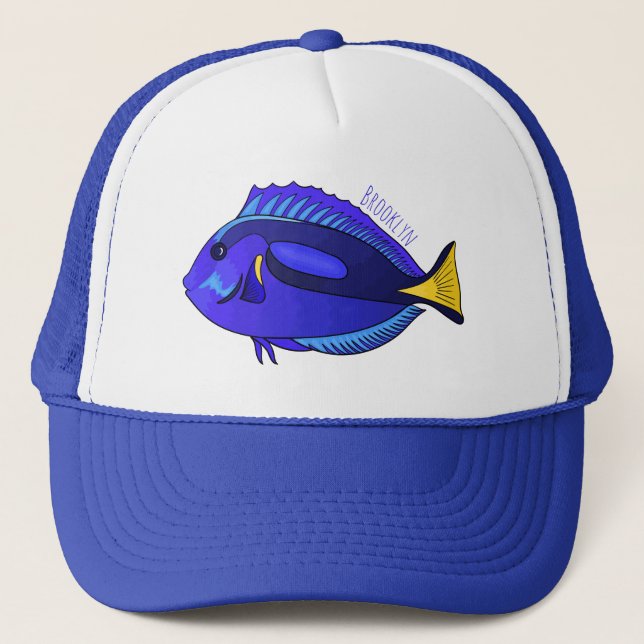 Casquette Illustration du poisson de la cuve bleue (Devant)