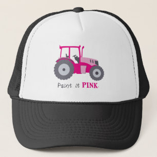 Casquette Illustration du tracteur rose, peignez-la rose !