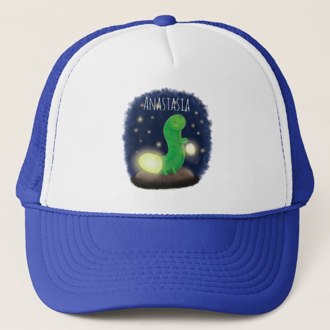 Casquette Illustration du ver vert mou (Devant)