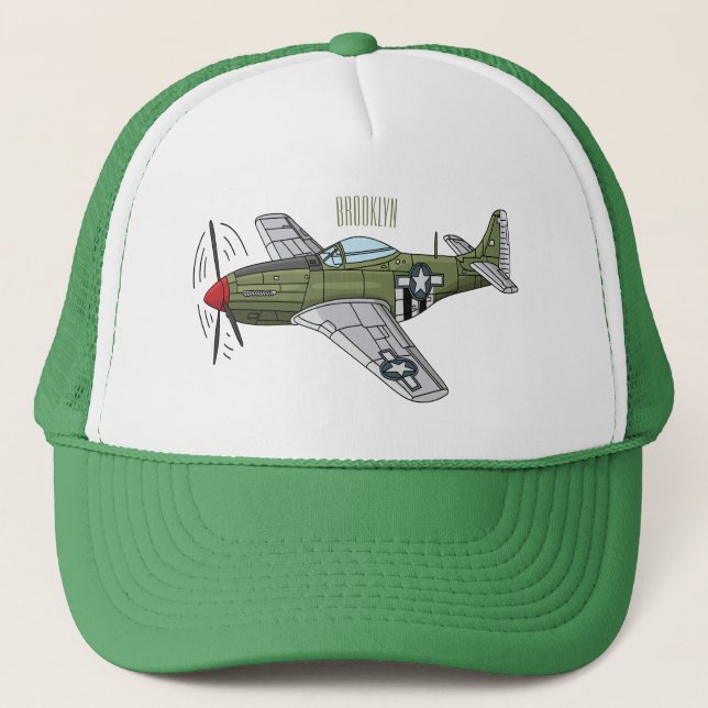 Casquette Illustration d'un avion militaire (Devant)