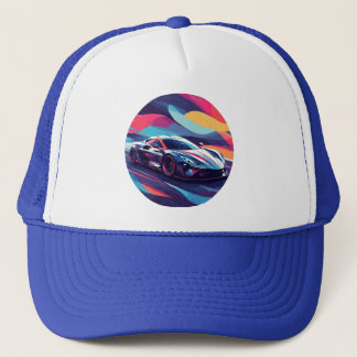 Casquette Illustration dynamique d'une voiture de sport futu
