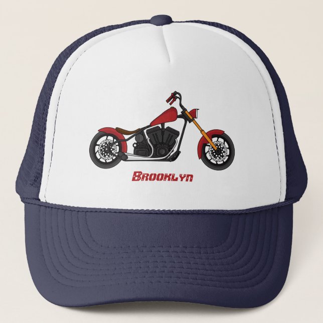 Casquette Illustration motocyclette de style hélicoïdal (Devant)