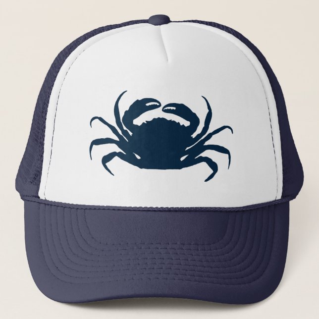 Casquette Illustration simple du crabe bleu marine (Devant)