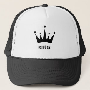 Casquette Image couronne de texte en noir et blanc