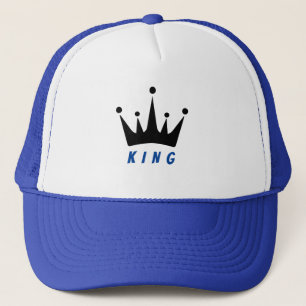 Casquette Image de couronne avec texte KING blanc et royal
