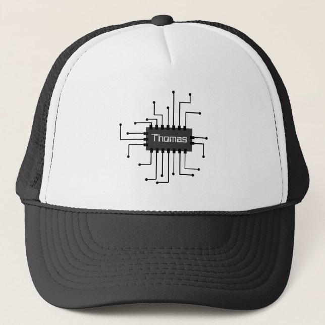 Casquette Image de puce IC de l'ordinateur personnalisé (Devant)