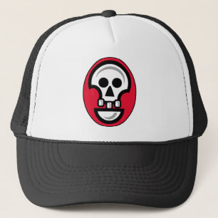 Casquette Image graphique de crâne en rouge, noir et blanc