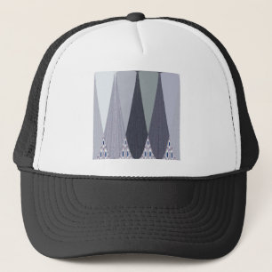 Casquette Impression d'art à points chevron gris cendré