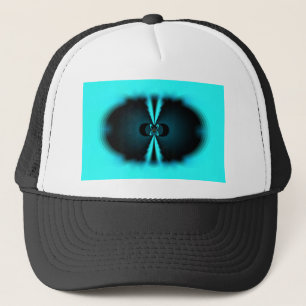 Casquette Impression d'art abstrait cyan et noir