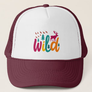 Casquette Impression sauvage colorée avec graphisme forestie