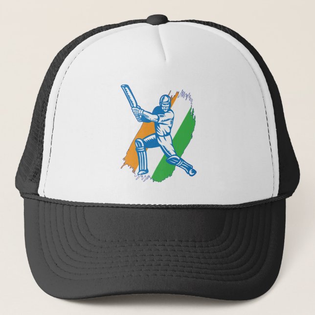 Casquette Inde Indian Cricket Player Conception par batteur (Devant)