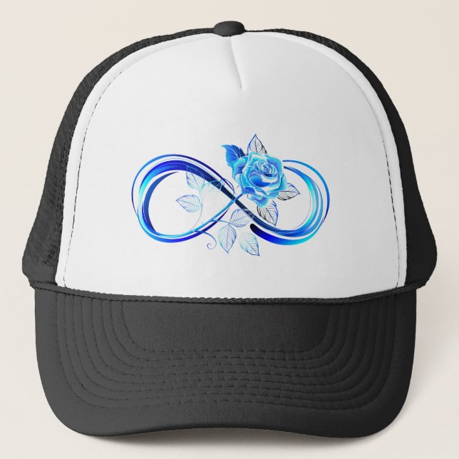 Casquette Infini lumineux avec rose bleue (Devant)