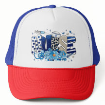 Infirmière bleu audacieux motif animal, fleurs