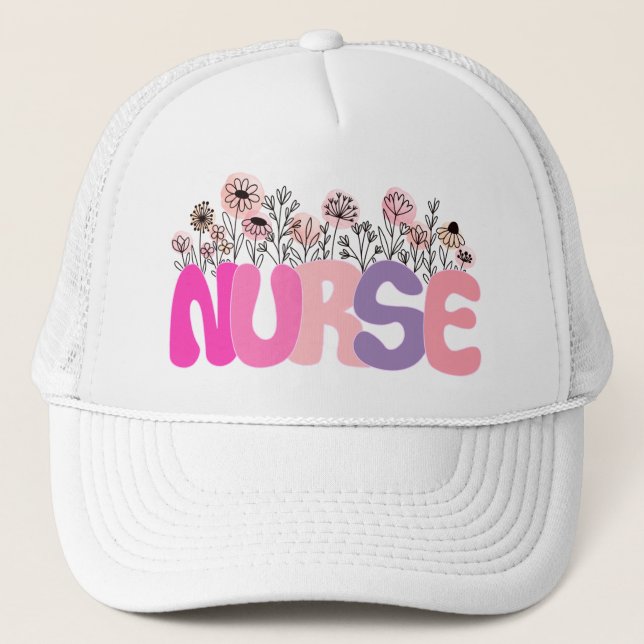 Casquette Infirmière florale (Devant)