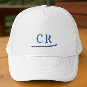 Casquette Initiales Personnalisées Minimalistes Bleu