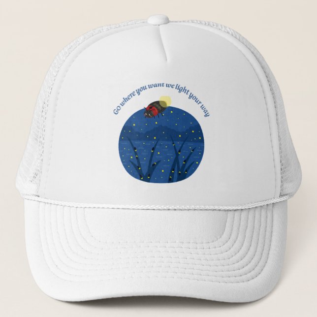 Casquette insecte luciole Trucker Chapeau amant nature (Devant)