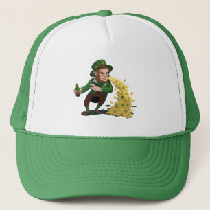 Casquette Irlandais Leprechaun Jetant Des Cookies Chanceux D