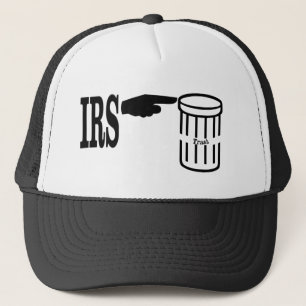 Casquette IRS à la poubelle