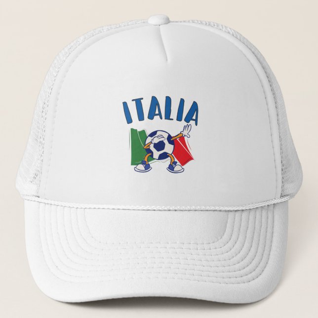 Casquette Italie Dabbing Soccer Ball Drapeau (Devant)