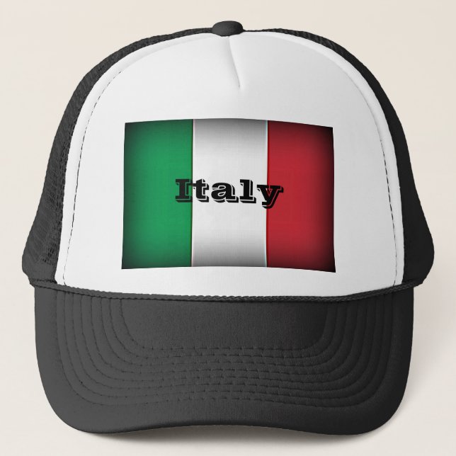 Casquette Italie Drapeau bord foncé (Devant)