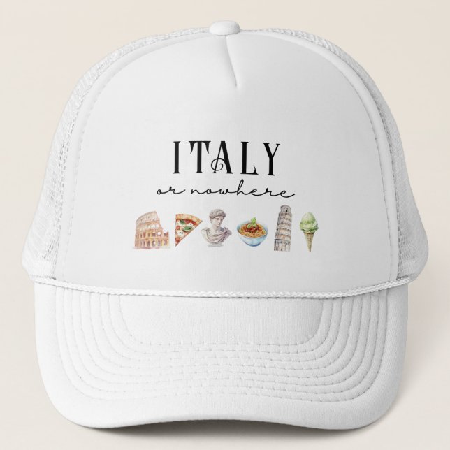 Casquette Italie Ou Nulle Part Italie Inspiré Voyage (Devant)