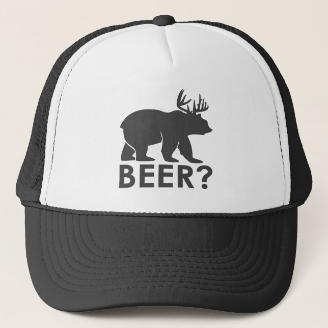 Casquette itinéraire noir et blanc d'ours de bière de (Devant)