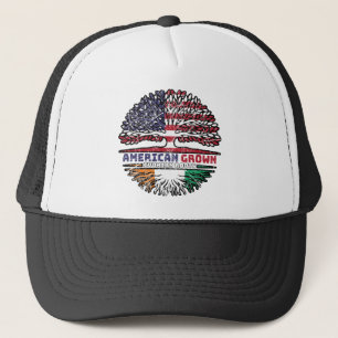Casquette Ivory Coast Ivorian American USA Tree Roots Flag