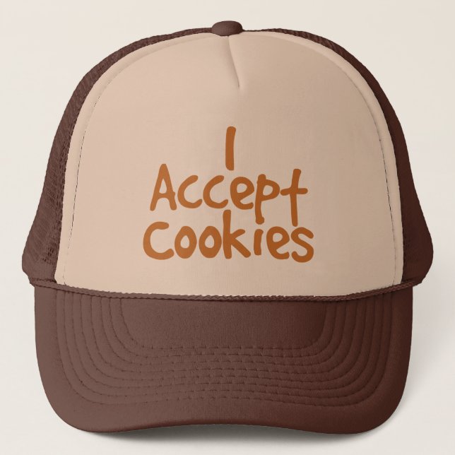 Casquette J'Accepte Cookies Trucker Chapeau (Devant)