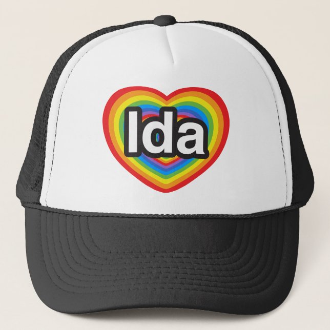Casquette J'adore Ida. Je t'aime Ida. Cœur (Devant)