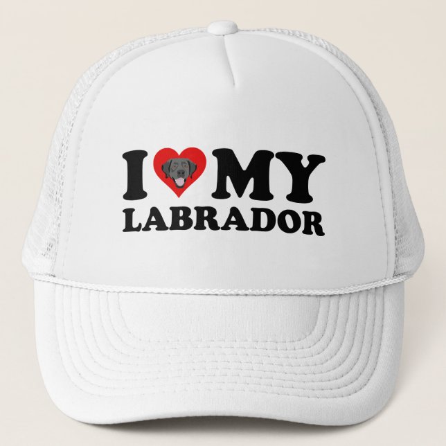 Casquette J'adore mon Labrador Black Lab (Devant)