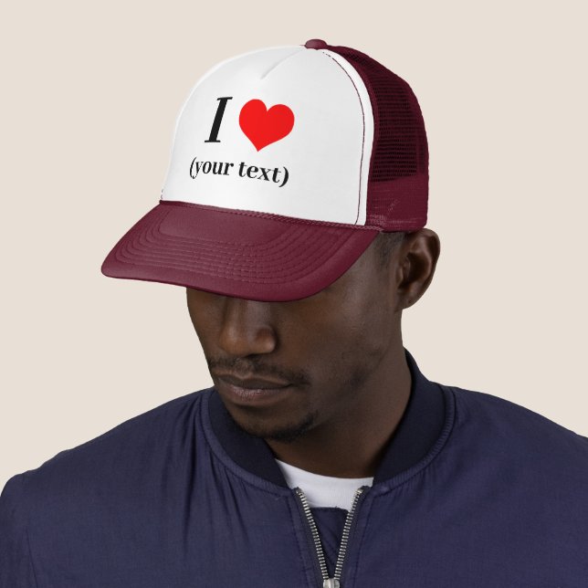 Casquette J'AI LE COEUR ! Chapeau de camion - blanc et marro (En situation)