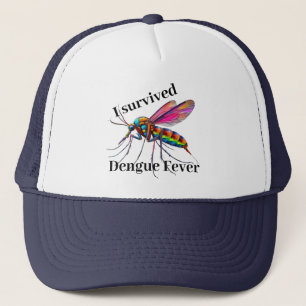 Casquette "J'ai survécu à la dengue" avec un moustique