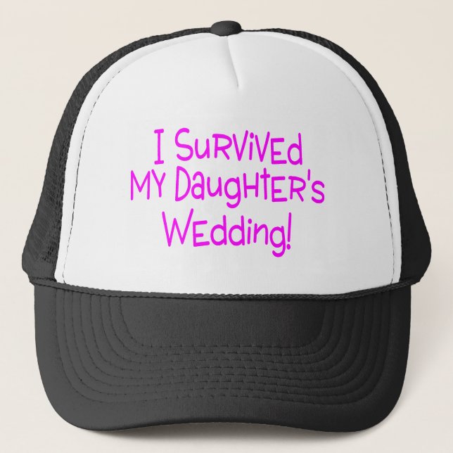 Casquette J'ai survécu à mes filles épousant le rose (Devant)