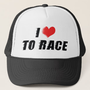 Casquette J'aime cœur à courir - Amoureux de course automobi