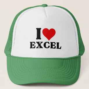 Casquette J'aime coeur Excel Drôle feuille de calcul Lover T