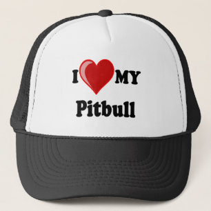 Casquette J'aime (coeur) mon chien de Pitbull