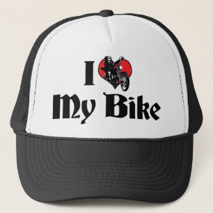Casquette J'aime cœur mon vélo - Amoureux de bicyclette moto