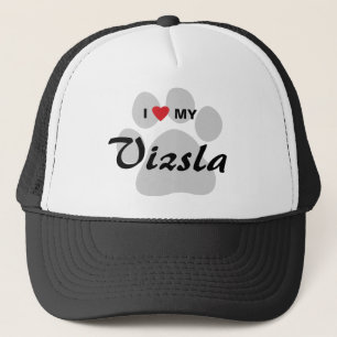 Casquette J'aime (coeur) mon Vizsla Pawprint