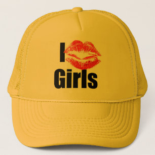 Casquette J'aime des filles - le baiser, se bécotent,